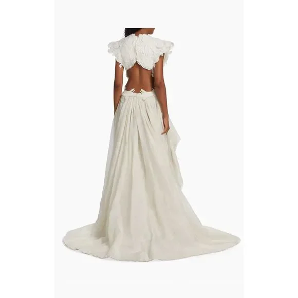 Zimmermann Tama Asymmetric Sequin-Embroidered Gown Size 3 / US 10 - Picture 5 of 15